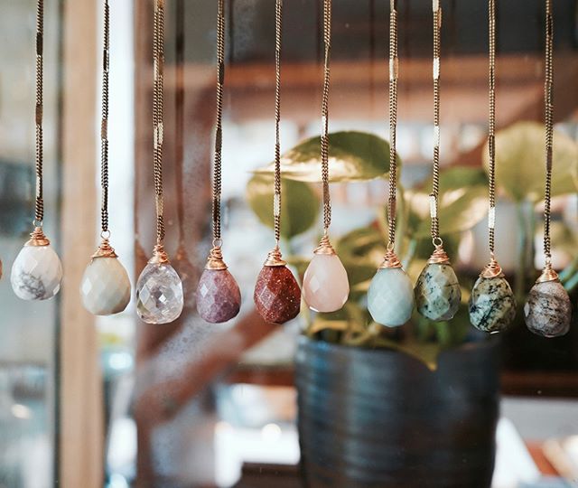 Pretty jewels all in a row.
